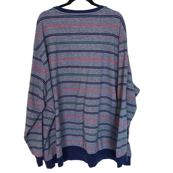 True Nation Mens 4XLT Blue Striped Long Sleeves Lightweight Pullover Sweater - Picture 7 of 7